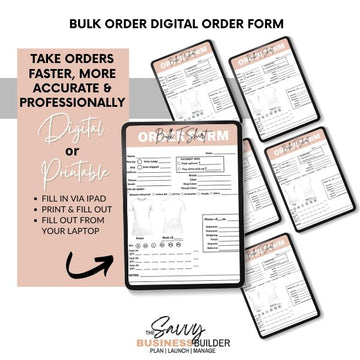 Digital Bulk Order Tee Shirt Form