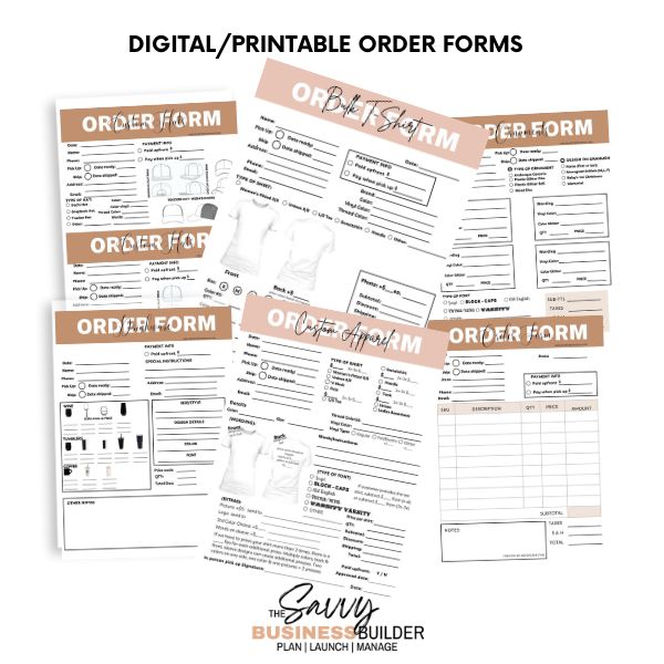 Digital Handmade Order Form Bundle