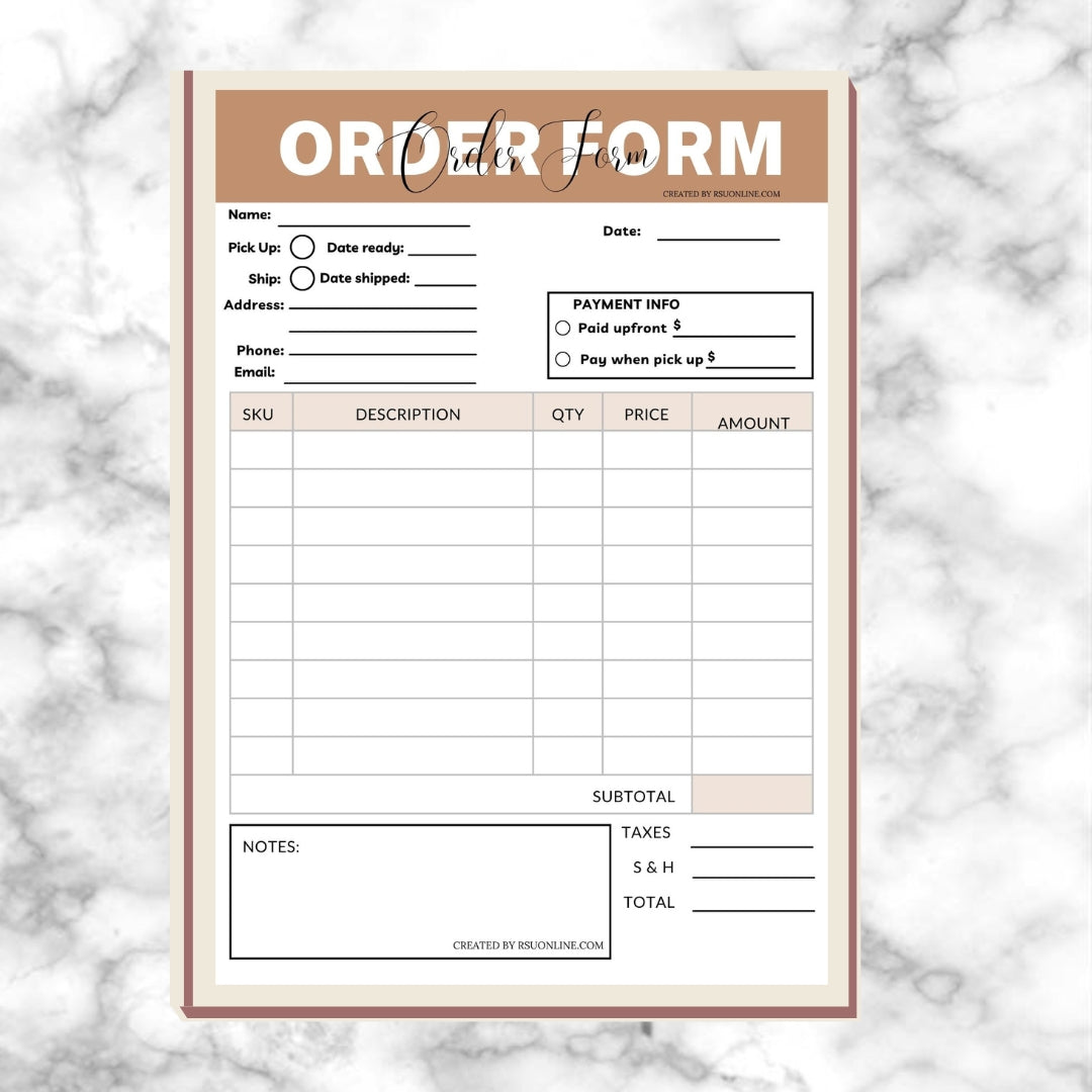 Multi Order Form Pad